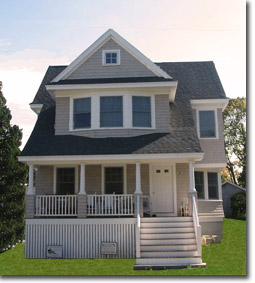 picture of newly built home near water