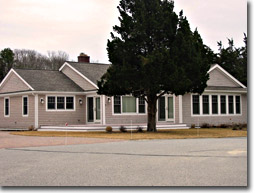 new ranch style home with deck